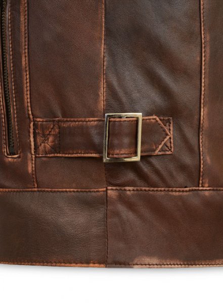 (image for) Espresso Rubbed Tan Leather Jacket