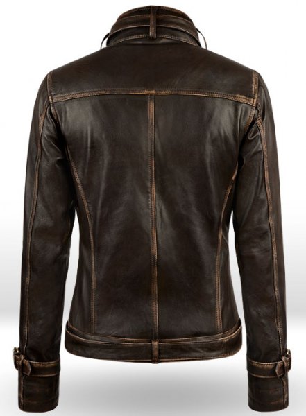 (image for) Rubbed Brown Captain America Scarlett Johansson Leather Jacket