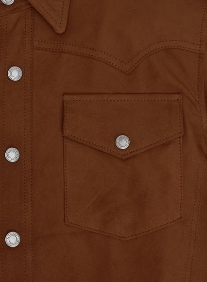 (image for) Light Weight Unlined Brown Leather Shirt