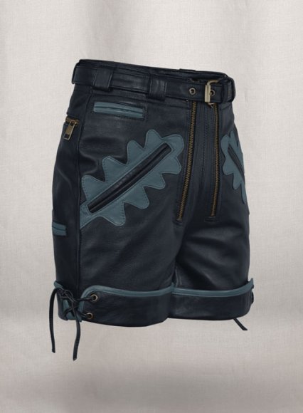 (image for) Dark Blue Leather Cargo Shorts Style # 364