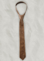 (image for) Rubbed Espanol Timber Brown Leather Tie