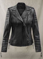 (image for) Charlotte Burnt Charcoal Leather Jacket