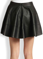 (image for) Sculpted Flare Leather Skirt - # 440