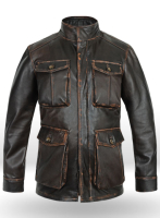 (image for) Rubbed Dark Brown Jensen Ross Supernatural 7 Leather Jacket