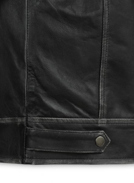 (image for) Ontario Rubbed Black Leather Jacket