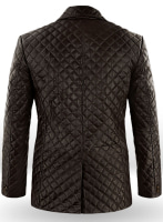 (image for) Dark Brown Bocelli Quilted Leather Blazer