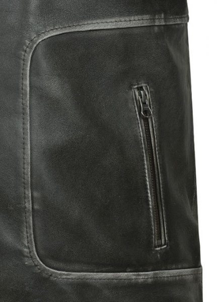 (image for) Zen Rubbed Charcoal Leather Jacket