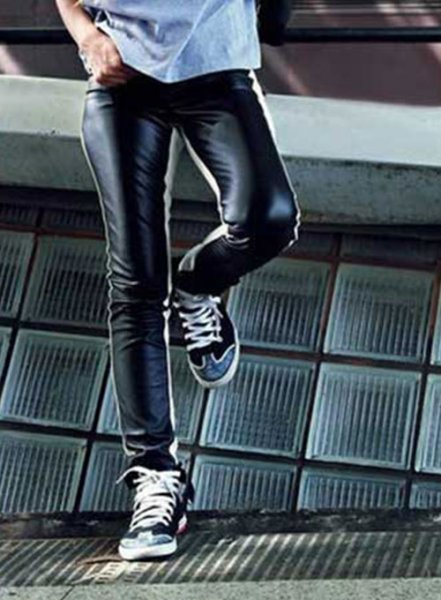 (image for) Twin Side Leather Pants