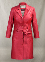 (image for) Soft Raspberry Red Rita Ora Leather Long #2