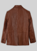 (image for) Tan Brown Leather Blazer