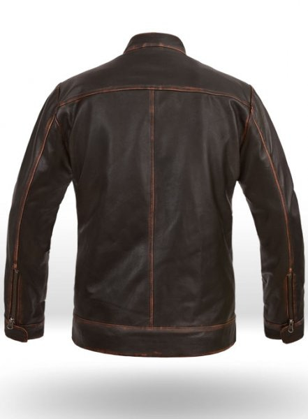 (image for) Reggie Rubbed Dark Brown Leather Jacket