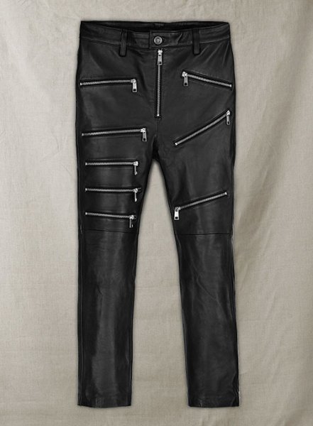 (image for) Leather Zipper Jeans - Style # 9