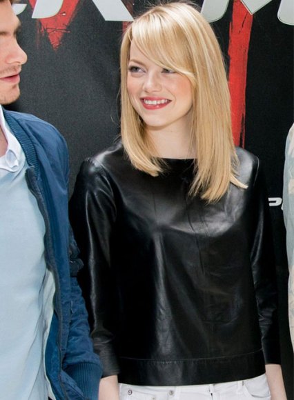 (image for) Emma Stone Leather Top