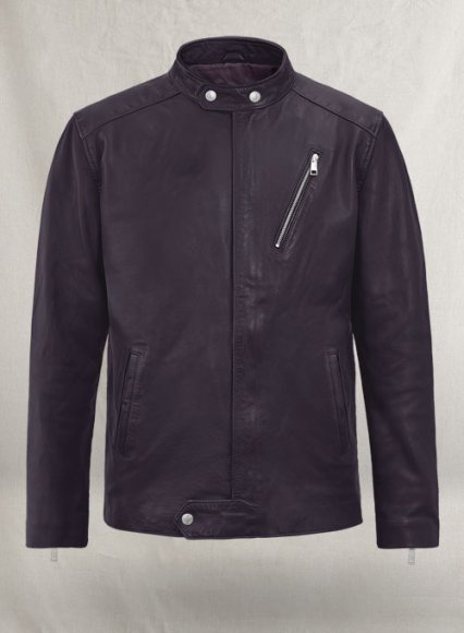 Motorad Purple Biker Leather Jacket