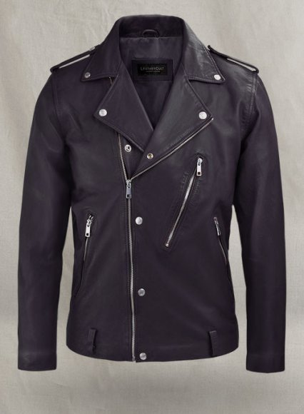 (image for) Beast Purple Biker Leather Jacket