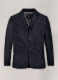 (image for) Dark Blue Suede Leather Blazer