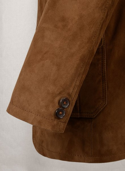 (image for) Soft Caramel Brown Suede Leather Blazer - #712