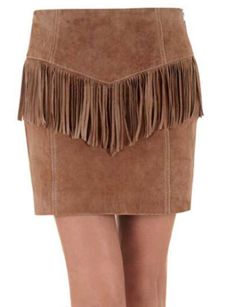 (image for) Fringe Leather Skirt - # 184