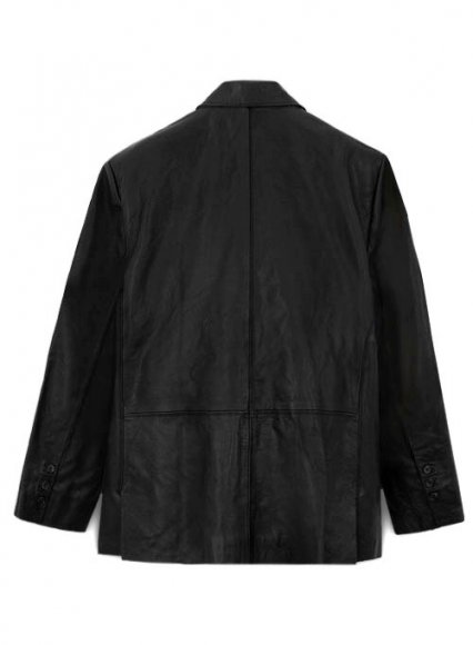 (image for) Thick Goat Black Leather Blazer - 44 Regular