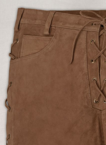 (image for) Oak Brown Suede Leather Pants #515