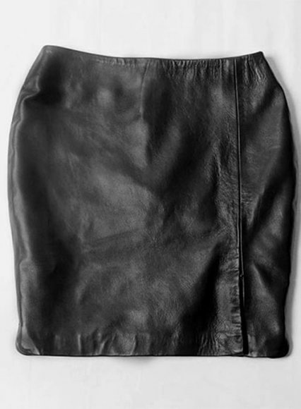 Adjustable Slit Leather Skirt