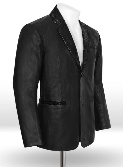 (image for) Black Hampton Leather Blazer - Click Image to Close