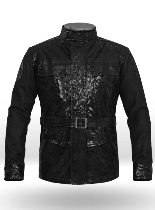 (image for) Snake Emboss Black Avengers Age of Ultron Leather Jacket - Click Image to Close