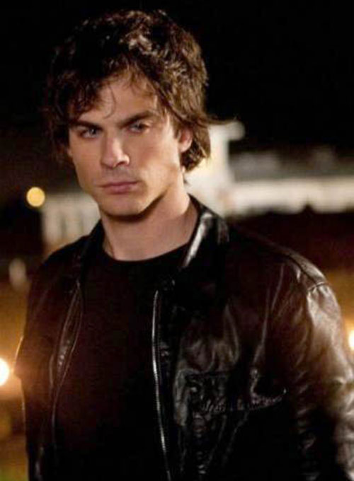 (image for) Damon Salvatore Leather Jacket - Click Image to Close