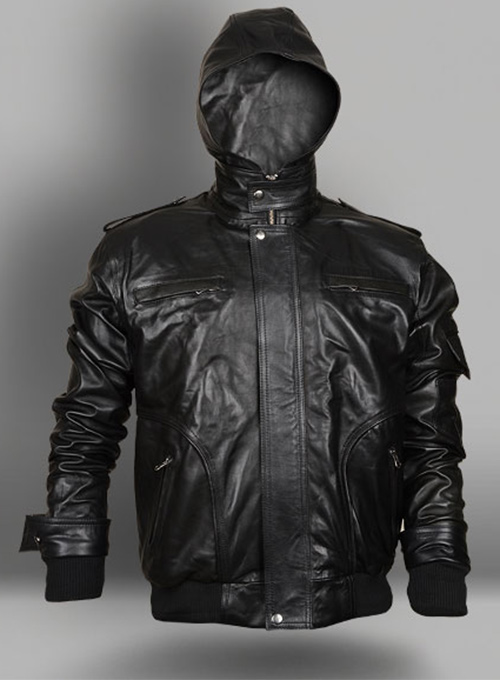 (image for) Demon Hooded Leather Jacket - Click Image to Close