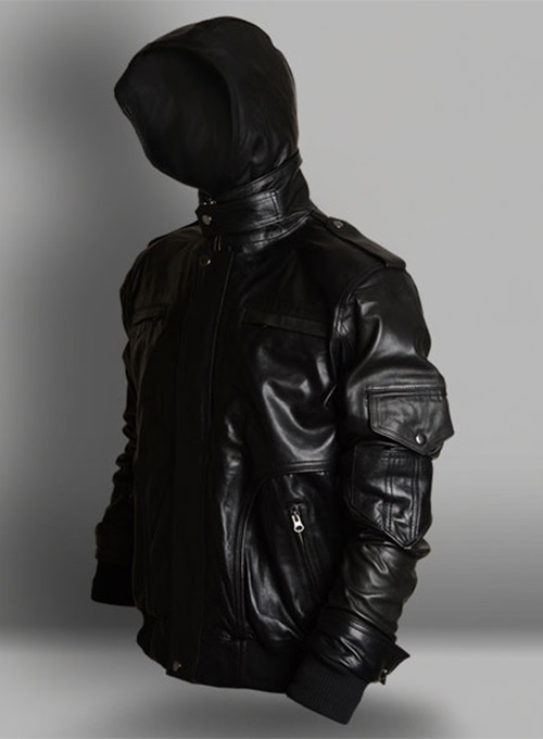 (image for) Demon Hooded Leather Jacket - Click Image to Close