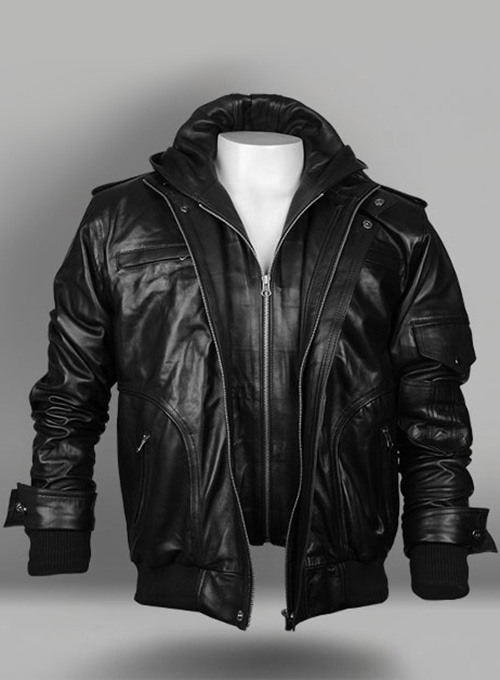 (image for) Demon Hooded Leather Jacket - Click Image to Close