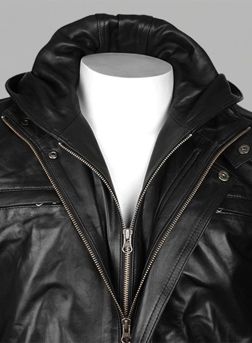 (image for) Demon Hooded Leather Jacket - Click Image to Close