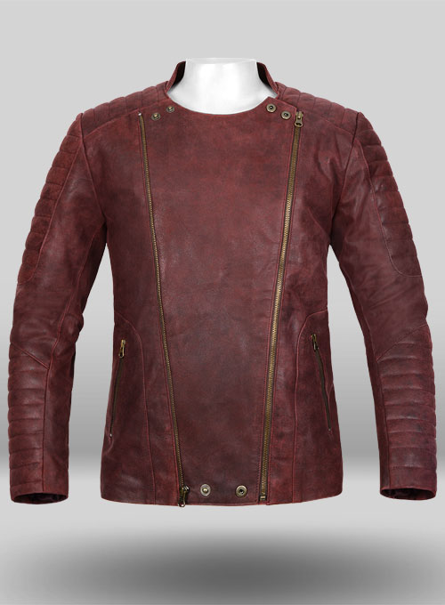 (image for) Dark Vintage Red Leather Jacket # 645 - Click Image to Close