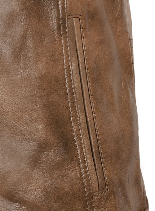 (image for) Espanol Timber Brown Brewer Leather Jacket - Click Image to Close