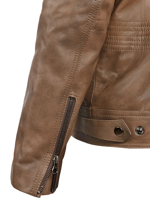 (image for) Espanol Timber Brown Brewer Leather Jacket - Click Image to Close