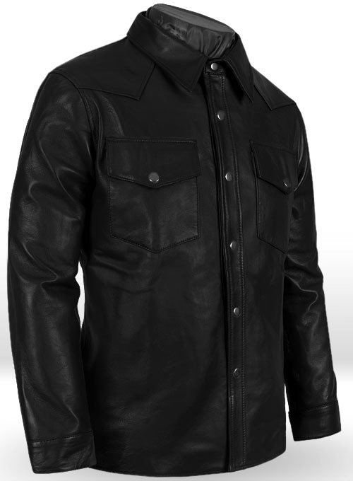 (image for) Leather Shirt Jacket - #1S - Click Image to Close