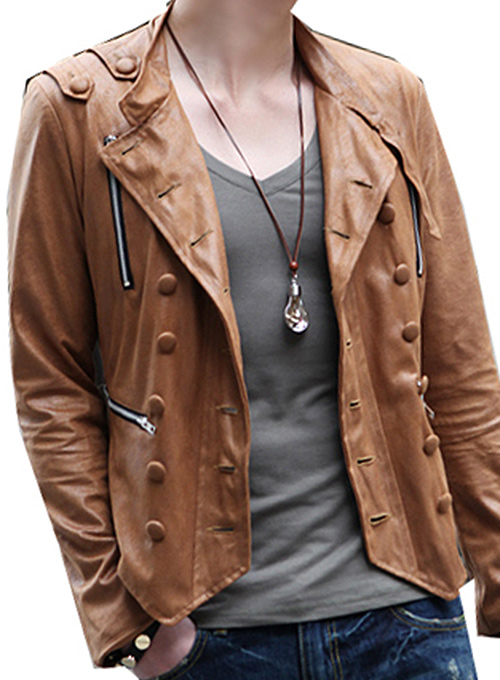 (image for) Military Leather Jacket - Click Image to Close