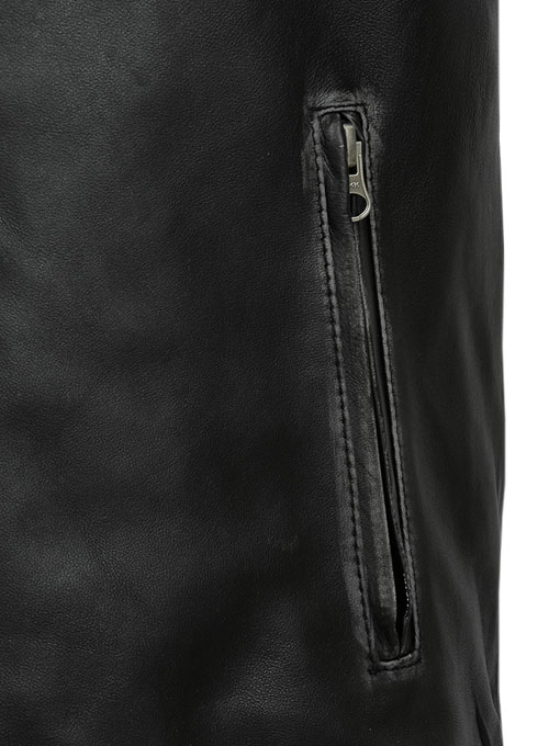 (image for) Ontario Rubbed Black Leather Jacket - Click Image to Close