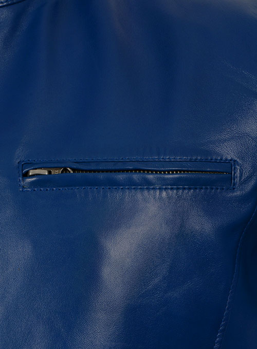 (image for) Rich Blue Leather Jacket # 887 - Click Image to Close