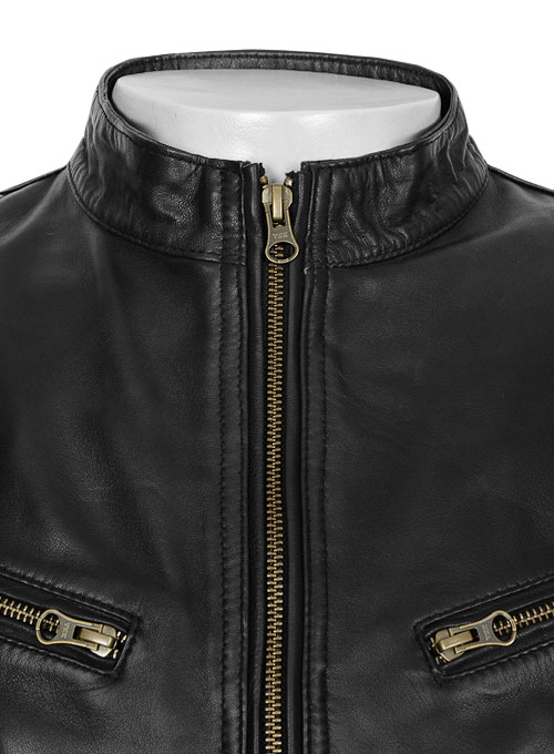 (image for) Thick Black Leather Jacket # 97 - Click Image to Close
