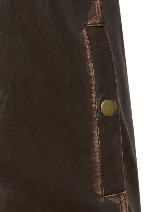 (image for) Tribal Rubbed Brown Leather Jacket - Click Image to Close