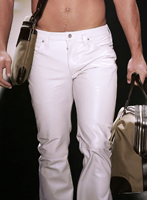 (image for) White Leather Jeans - Click Image to Close