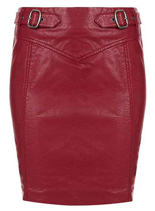 (image for) Belted Leather Skirt - # 155 - Click Image to Close