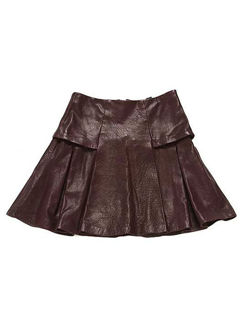 (image for) Box Pleat Leather Skirt - # 159 - Click Image to Close