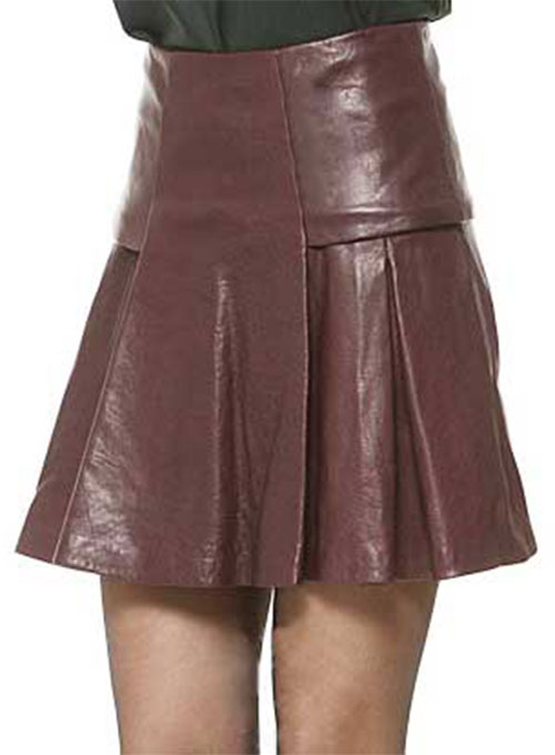(image for) Box Pleat Leather Skirt - # 159 - Click Image to Close