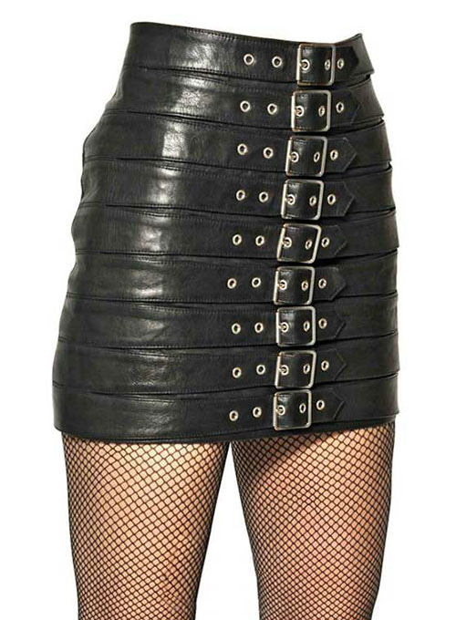 (image for) Buckled Up Leather Skirt - # 439 - Click Image to Close