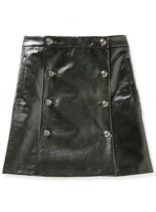 (image for) Button Pleat Leather Skirt - # 449 - Click Image to Close