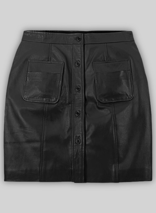 (image for) Button-Up Leather Skirt - # 121 - Click Image to Close