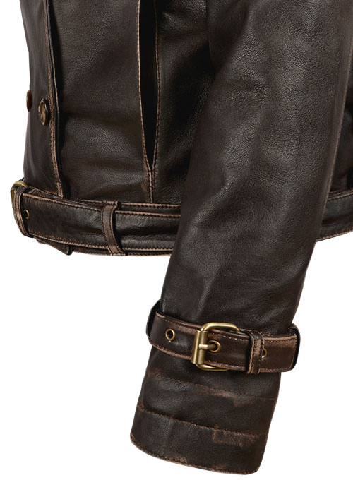 (image for) Rubbed Brown Captain America Scarlett Johansson Leather Jacket