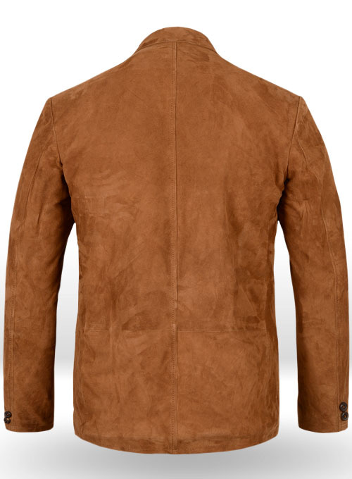 (image for) Soft Caramel Brown Suede Leather Blazer - #712 - Click Image to Close